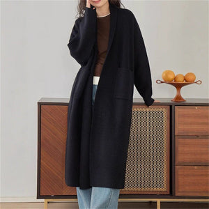 Korean winter new lazy wind loose thickened knitted cardigan - Negative Apparel