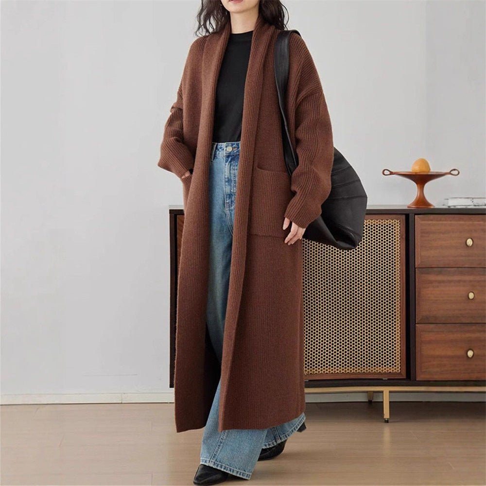 Korean winter new lazy wind loose thickened knitted cardigan - Negative Apparel