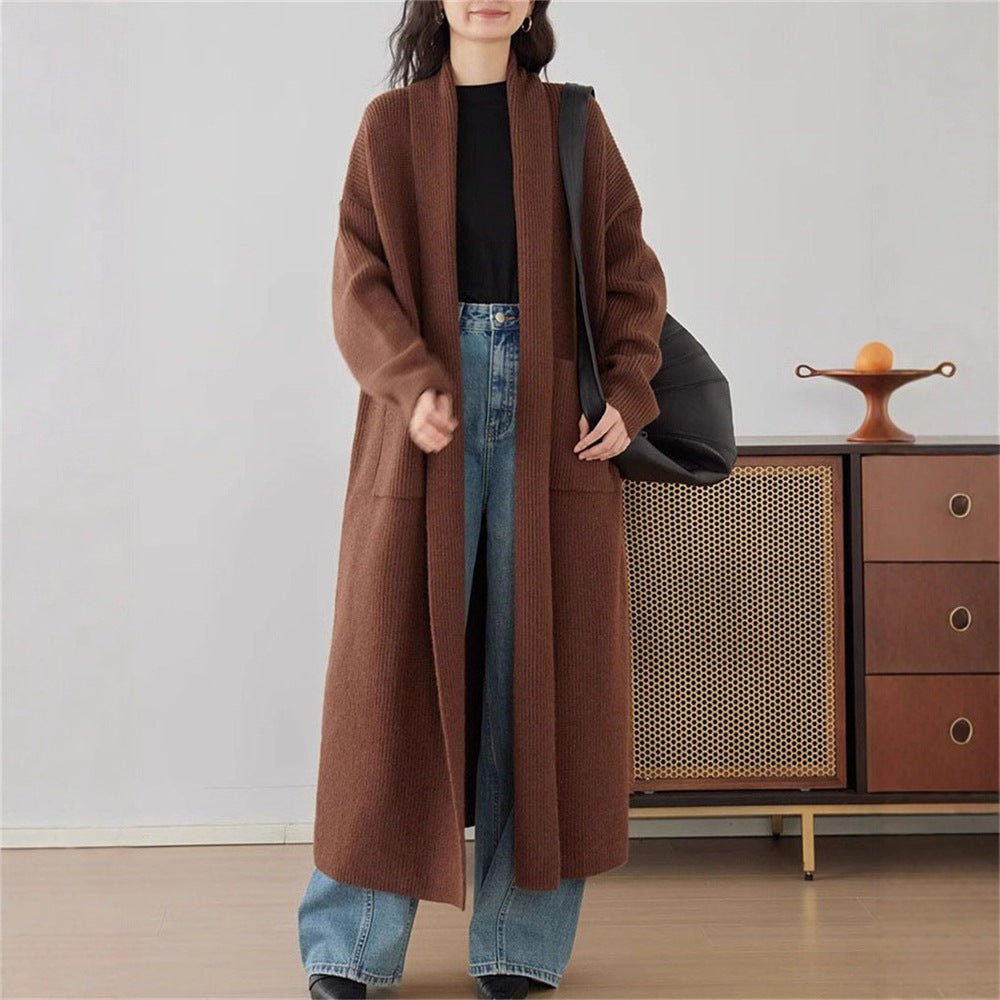 Korean winter new lazy wind loose thickened knitted cardigan - Negative Apparel