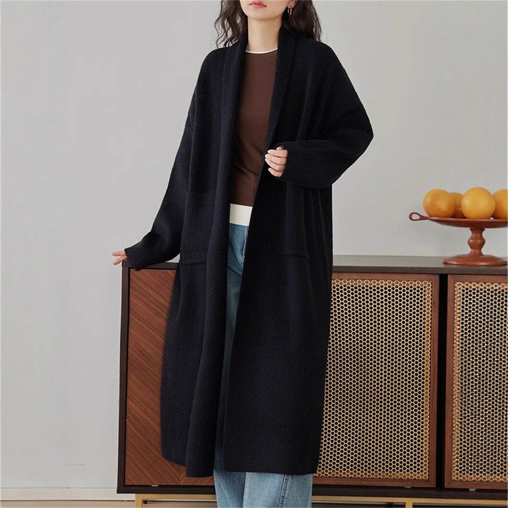 Korean winter new lazy wind loose thickened knitted cardigan - Negative Apparel