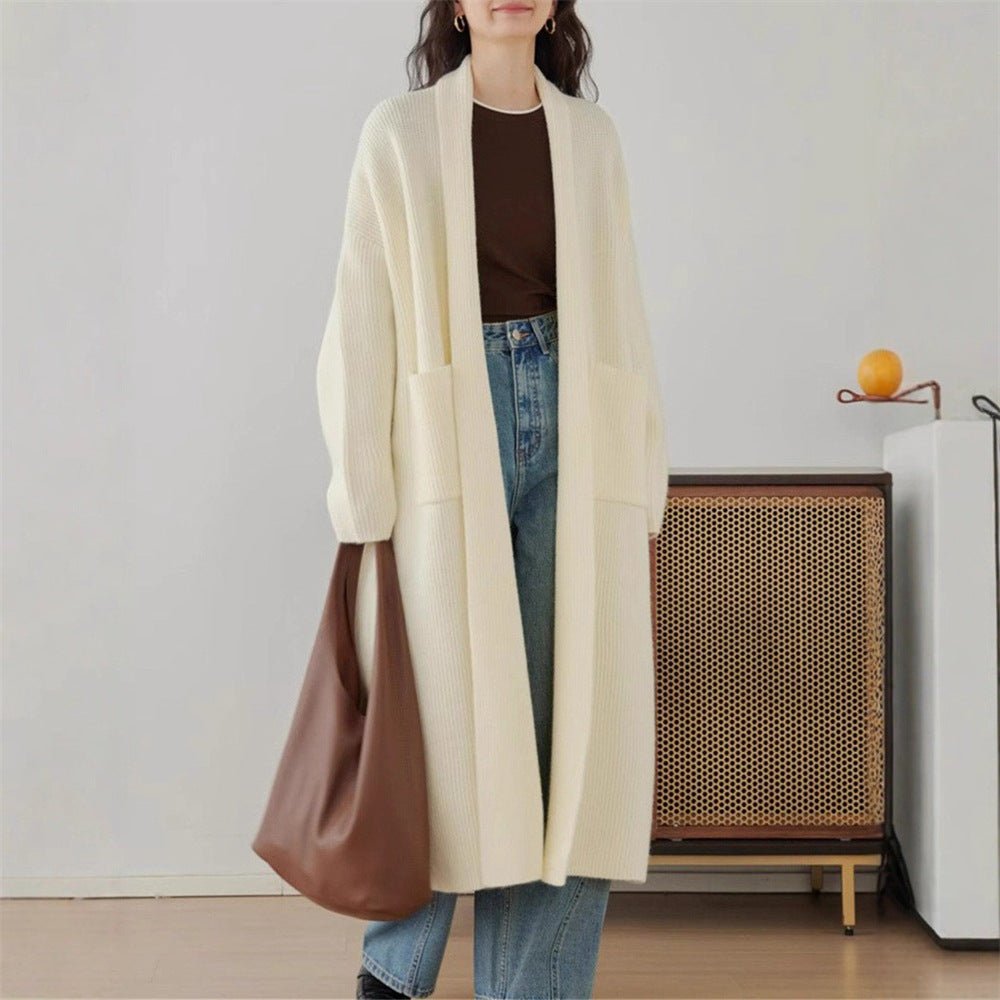 Korean winter new lazy wind loose thickened knitted cardigan - Negative Apparel