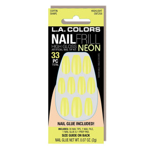 LA Colors Nail Frill Neon Artificial Nail Tip - Negative Apparel