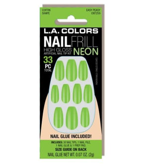 LA Colors Nail Frill Neon Artificial Nail Tip - Negative Apparel