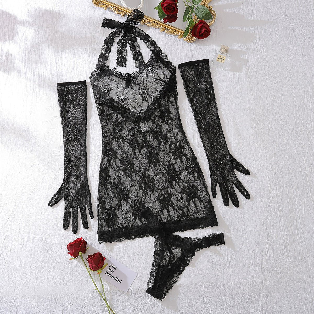 Lace Roleplay Gamewear Set - Negative Apparel