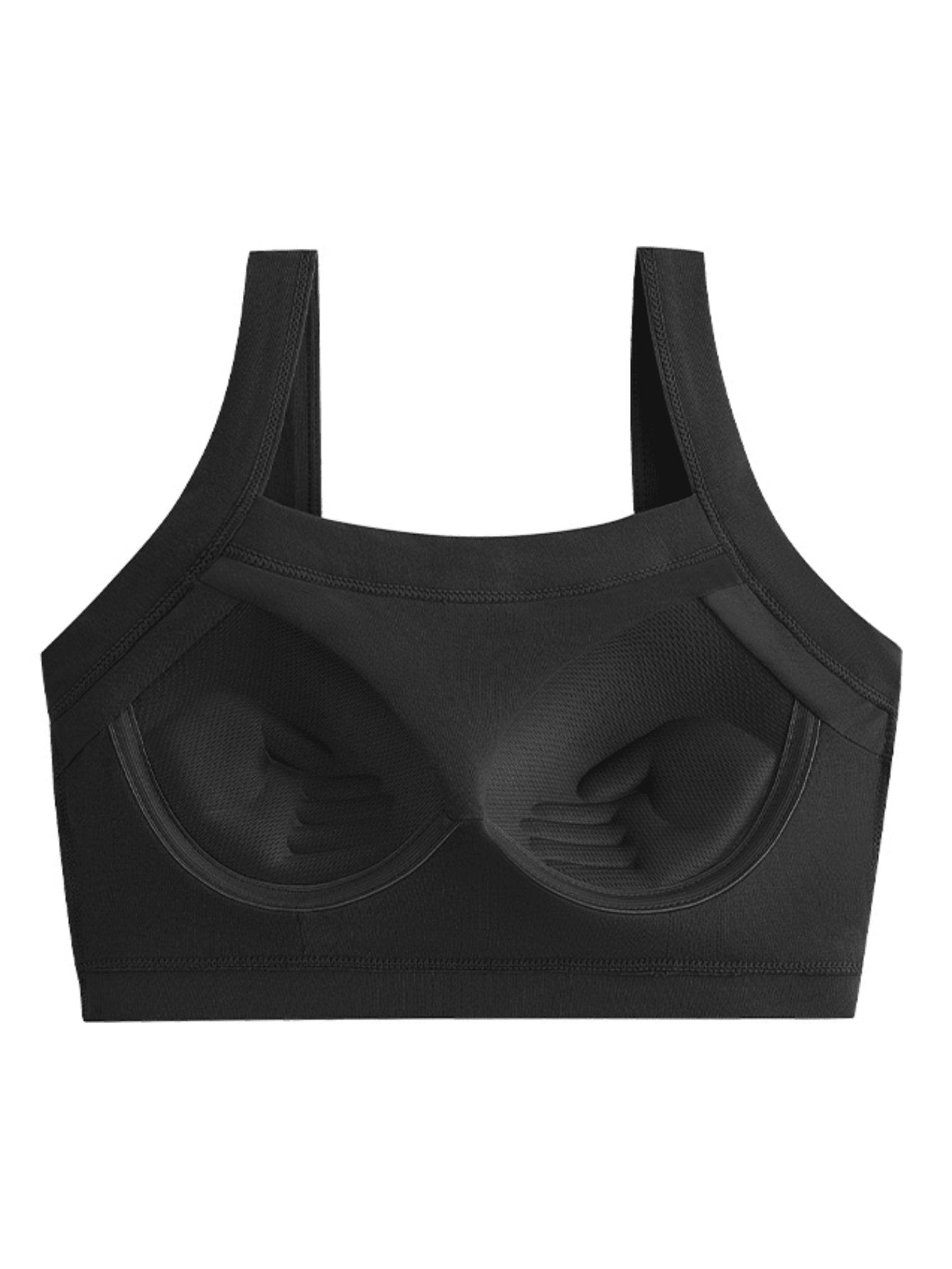 Ladies' Fixed Padded Sports Vest Without Steel Ring Integrated Bra In Black - Negative Apparel