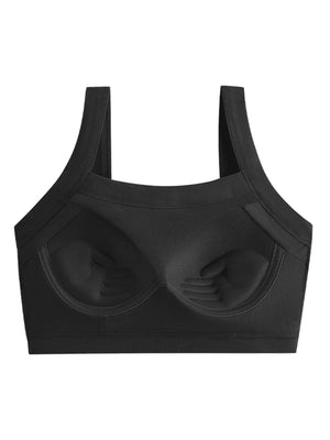 Ladies' Fixed Padded Sports Vest Without Steel Ring Integrated Bra In Black - Negative Apparel