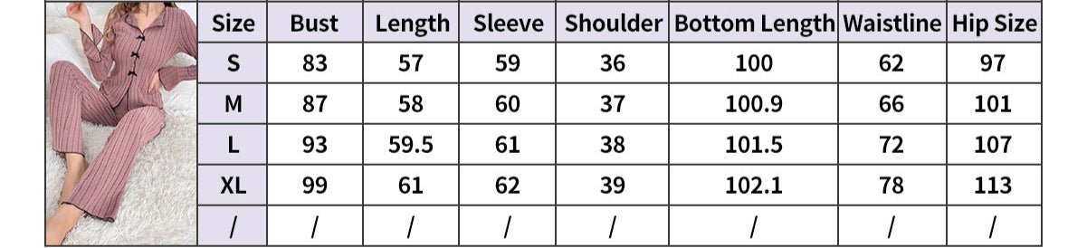 Lapel collar leisure bow long - sleeved trousers home clothes - Negative Apparel