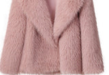 Lapel faux fur coat short body fluffy plush women's coat - Negative Apparel