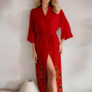 large - size pajamas women's summer satin chiffon light luxury ice silk pajamas loungewear WP3433 - Negative Apparel