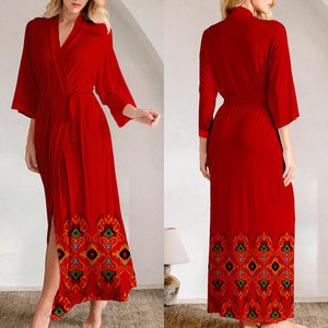 large - size pajamas women's summer satin chiffon light luxury ice silk pajamas loungewear WP3433 - Negative Apparel