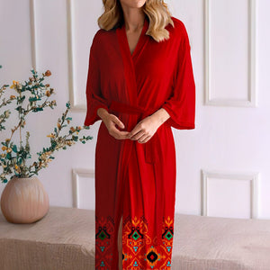 large - size pajamas women's summer satin chiffon light luxury ice silk pajamas loungewear WP3433 - Negative Apparel