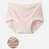 Large size panties women's modal mid - waist seamless without buttocks mulberry silk bacteriostatic crotch breathable women's briefs - Negative Apparel