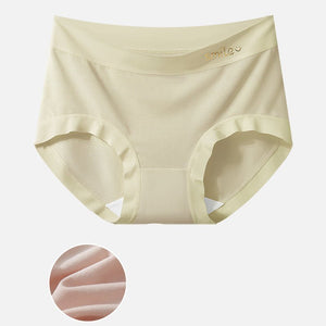 Large size panties women's modal mid - waist seamless without buttocks mulberry silk bacteriostatic crotch breathable women's briefs - Negative Apparel