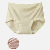 Large size panties women's modal mid - waist seamless without buttocks mulberry silk bacteriostatic crotch breathable women's briefs - Negative Apparel