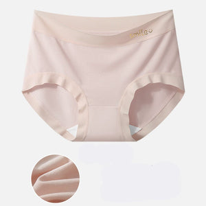Large size panties women's modal mid - waist seamless without buttocks mulberry silk bacteriostatic crotch breathable women's briefs - Negative Apparel