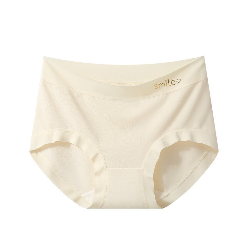 Large size panties women's modal mid - waist seamless without buttocks mulberry silk bacteriostatic crotch breathable women's briefs - Negative Apparel