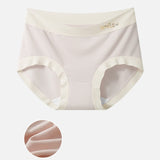 Large size panties women's modal mid - waist seamless without buttocks mulberry silk bacteriostatic crotch breathable women's briefs - Negative Apparel