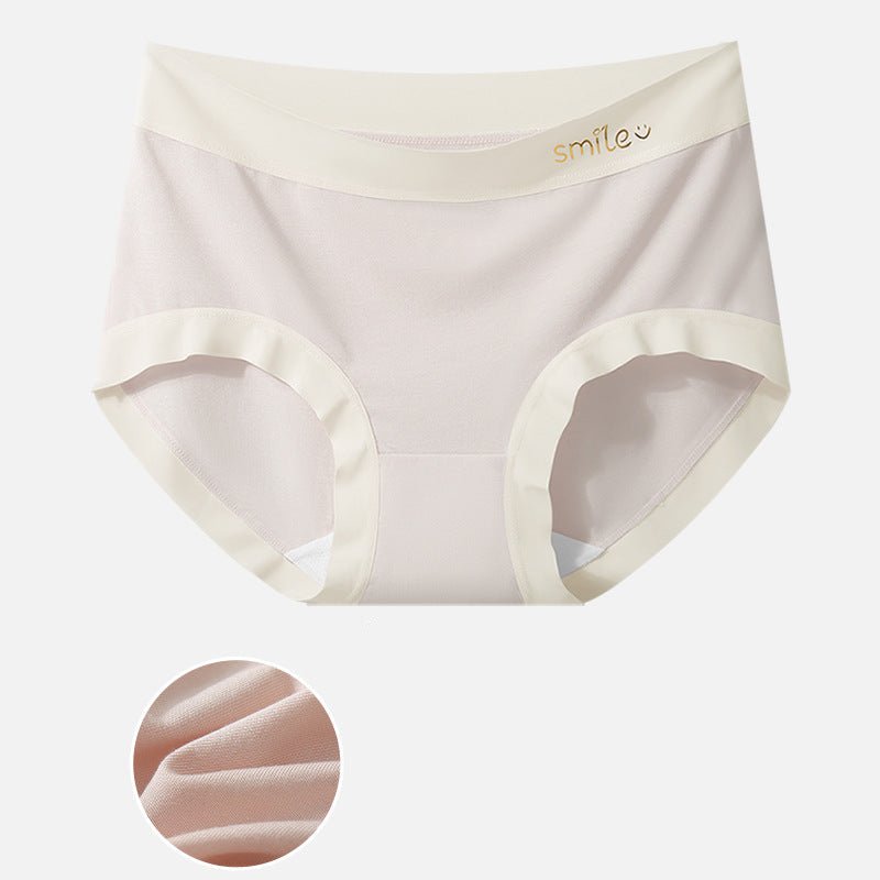 Large size panties women's modal mid - waist seamless without buttocks mulberry silk bacteriostatic crotch breathable women's briefs - Negative Apparel
