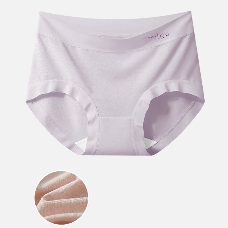 Large size panties women's modal mid - waist seamless without buttocks mulberry silk bacteriostatic crotch breathable women's briefs - Negative Apparel