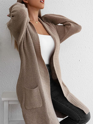 Lazy style cardigan sweater casual loose lapel long cardigan sweater - Negative Apparel