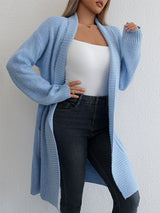 Lazy style cardigan sweater casual loose lapel long cardigan sweater - Negative Apparel