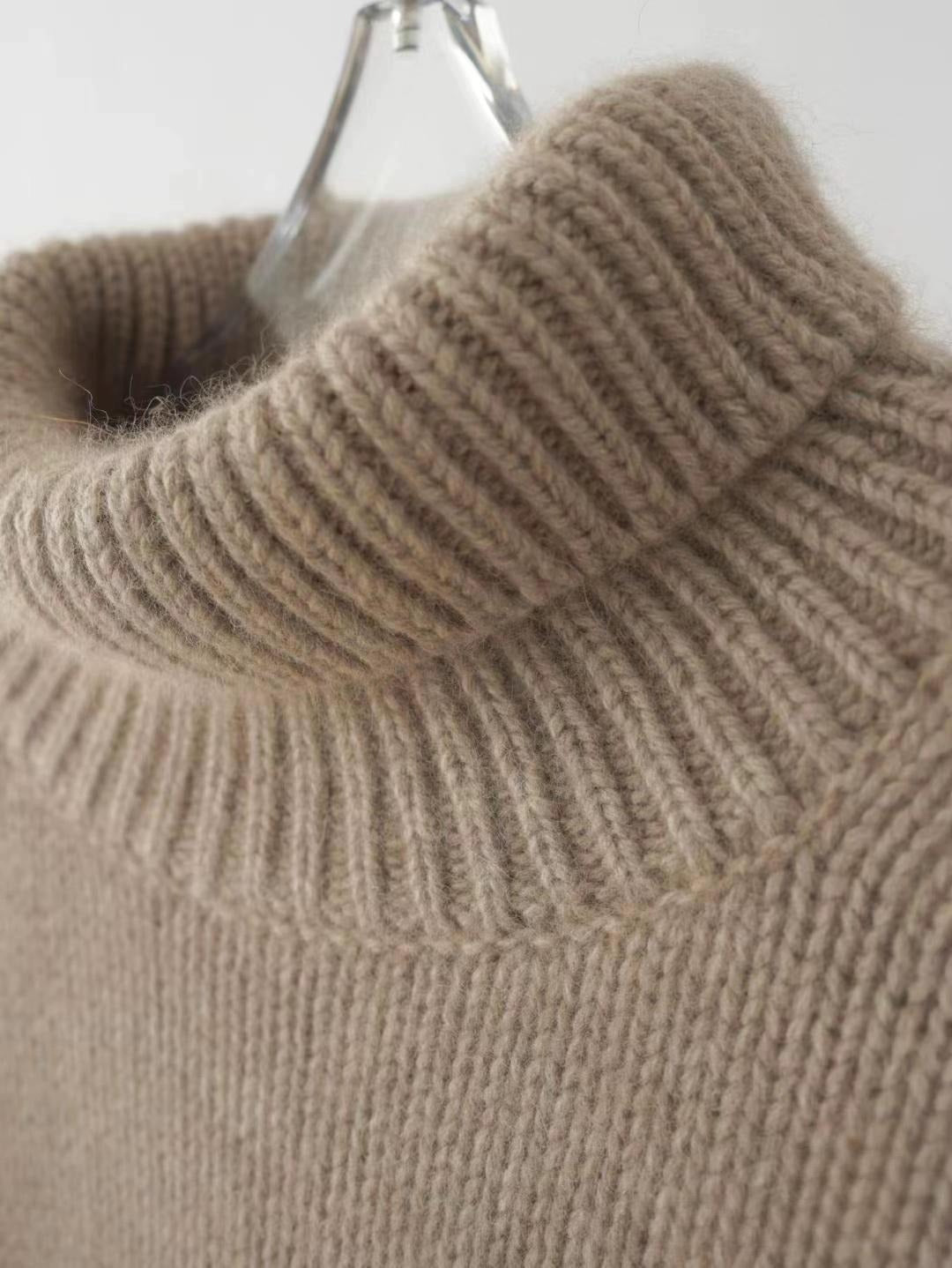 Lazy style high collar knitted sweater for women korean style - Negative Apparel