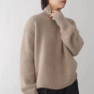 Lazy style high collar knitted sweater for women korean style - Negative Apparel