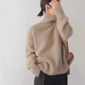 Lazy style high collar knitted sweater for women korean style - Negative Apparel