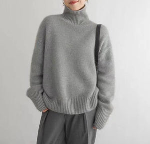 Lazy style high collar knitted sweater for women korean style - Negative Apparel