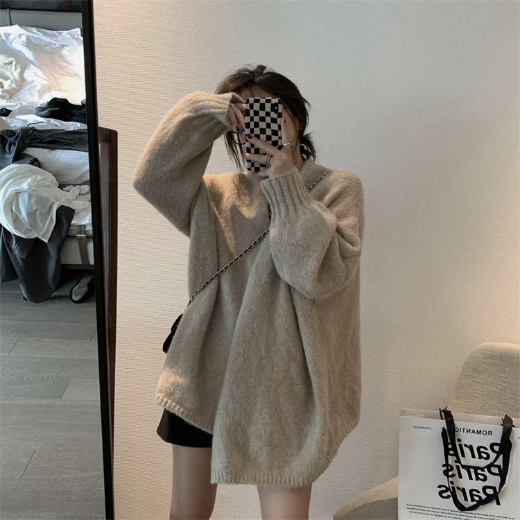 Lazy style knitted medium - length sweater cardigan - Negative Apparel