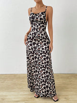 Leopard Print Cami Long Dress Maxi Women Outfit - Negative Apparel