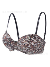 Leopard Print Seamless Bra – Glossy Push - Up, Anti - Sagging, Wireless Comfort - Negative Apparel