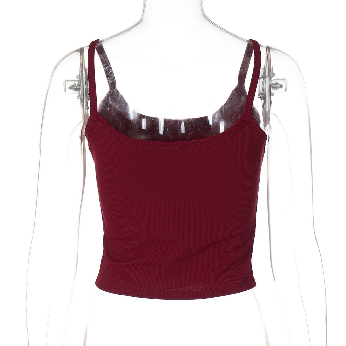 Letter rhinestone slim camisole small vest top - Negative Apparel