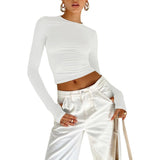 Long Sleeve T-shirt Solid Color Versatile Slim Thin Small Fashion Bottoming Shirt - Negative Apparel