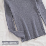 Long - sleeved medium collar inner slim - fitting Korean version bottoming shirt semi - turtleneck pullover knitted sweater wholesale - Negative Apparel