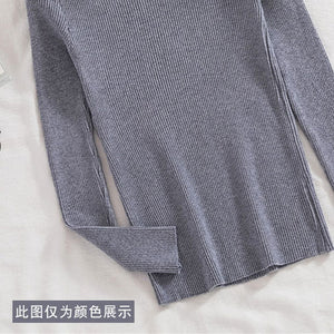 Long - sleeved medium collar inner slim - fitting Korean version bottoming shirt semi - turtleneck pullover knitted sweater wholesale - Negative Apparel
