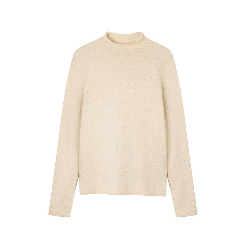 Long - sleeved medium collar inner slim - fitting Korean version bottoming shirt semi - turtleneck pullover knitted sweater wholesale - Negative Apparel