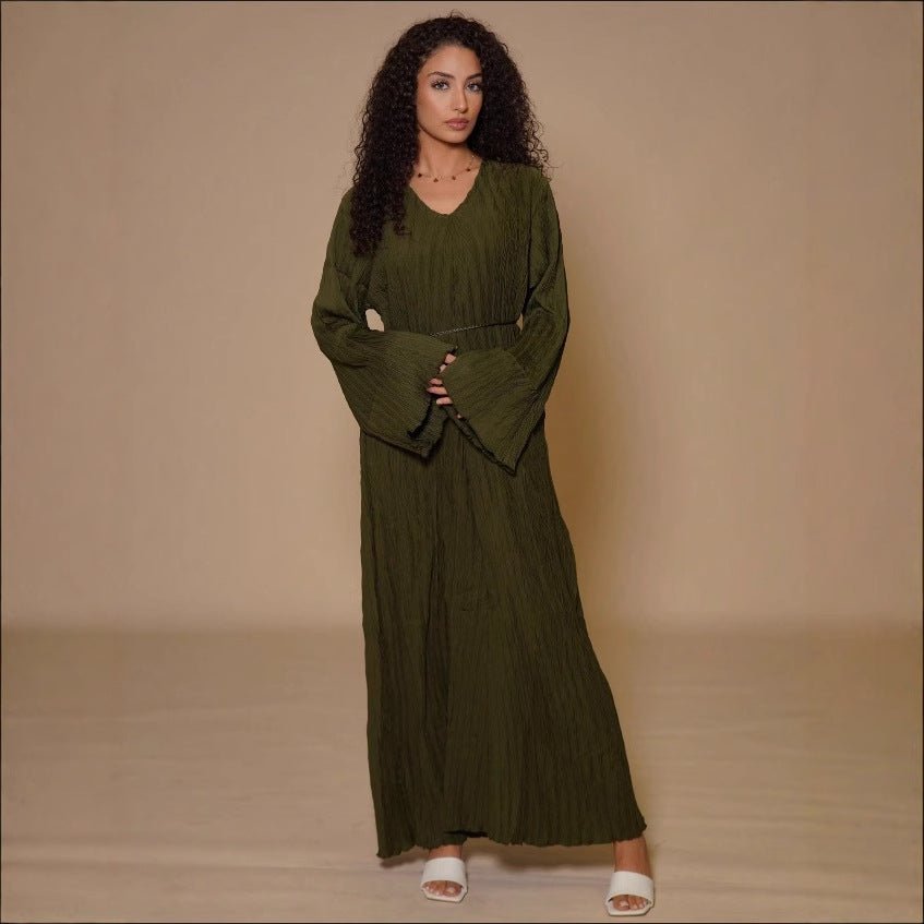 Loose and thin dress women's spring dress new high - end temperament waist long skirt - Negative Apparel
