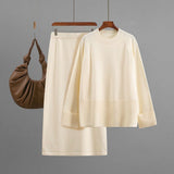 Loose knitted round neck loose skirt two - piece set - Negative Apparel