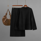 Loose knitted round neck loose skirt two - piece set - Negative Apparel
