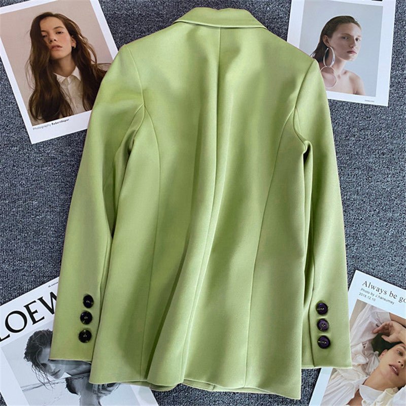 Loose Straight Blazer For Women with Black Buttons - Negative Apparel