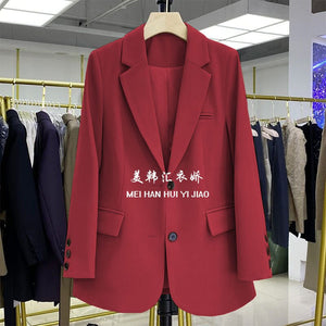 Loose Straight Blazer For Women with Black Buttons - Negative Apparel