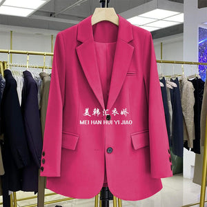 Loose Straight Blazer For Women with Black Buttons - Negative Apparel