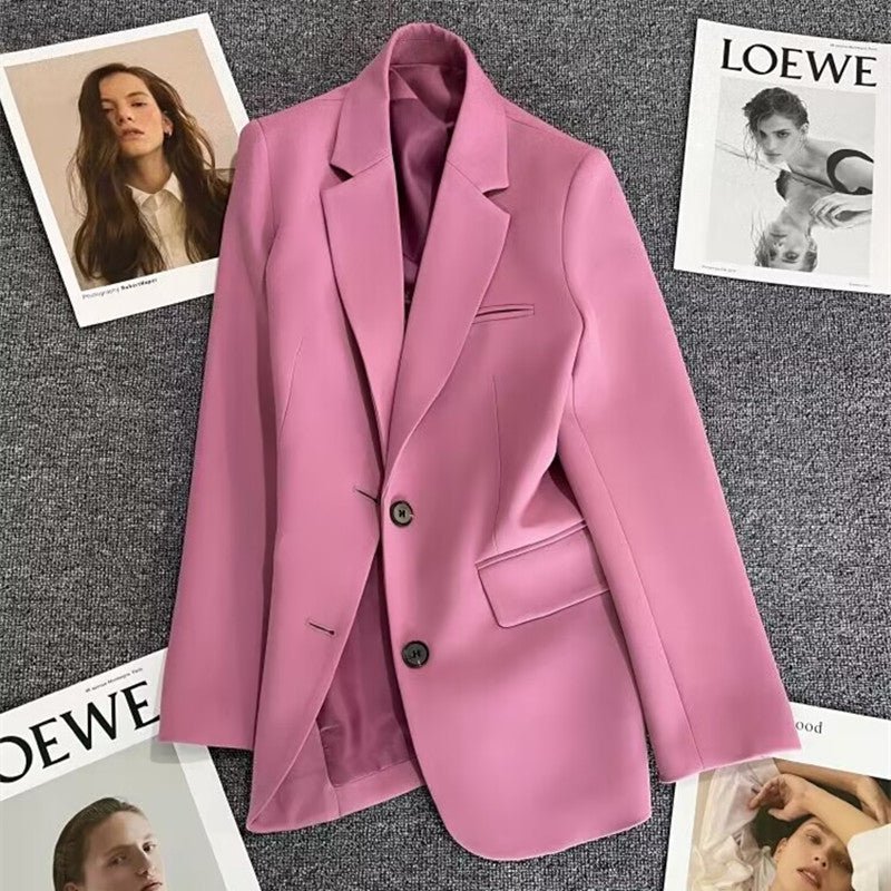 Loose Straight Blazer For Women with Black Buttons - Negative Apparel
