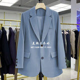 Loose Straight Blazer For Women with Black Buttons - Negative Apparel