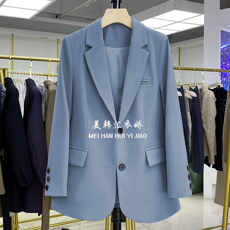 Loose Straight Blazer For Women with Black Buttons - Negative Apparel