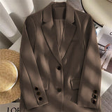 Loose Straight Blazer For Women with Black Buttons - Negative Apparel