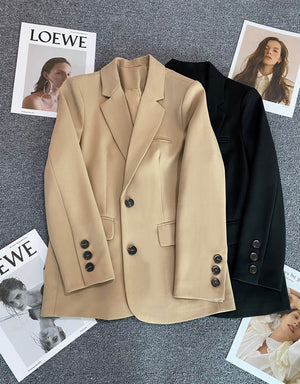 Loose straight tube slim 2025 spring Blazer for Office - Negative Apparel
