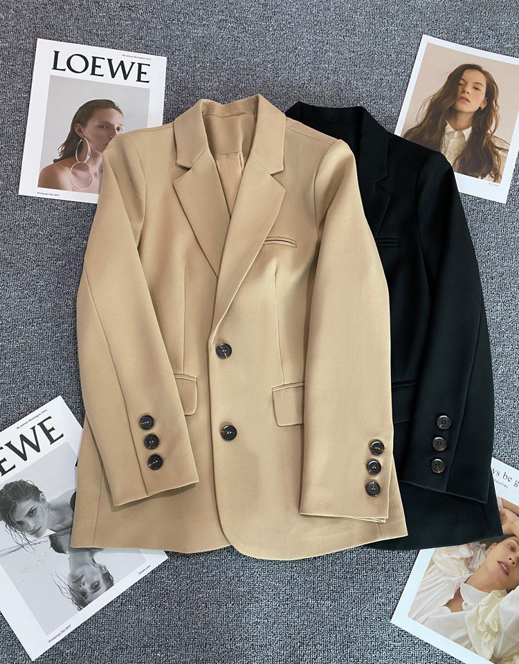 Loose straight tube slim 2025 spring Blazer for Office - Negative Apparel