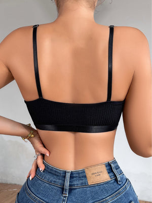 Love buckle, thin straps, small design, no steel ring, breathable, gathered, women's bra - Negative Apparel